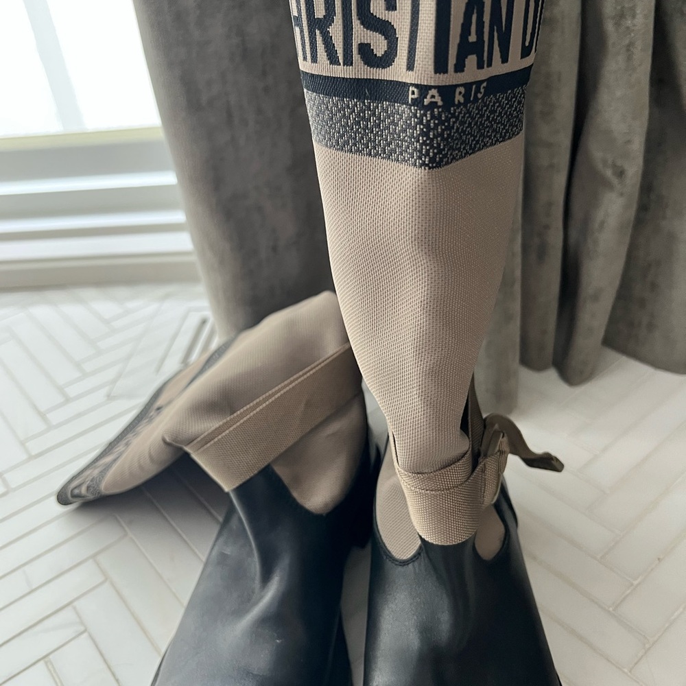 DIOR Black and Taupe D-Major Rain Boots rare - Picture 4 of 13